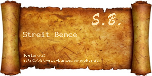 Streit Bence névjegykártya